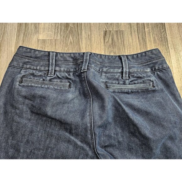 Lands' End Pants Womens 10 Blue Denim Look Cropped Straight Leg Stretch Jeans - Picture 3 of 11